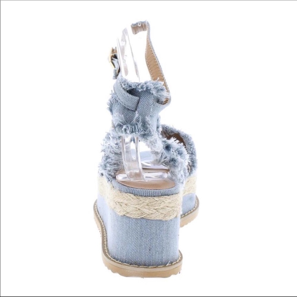 🎉 Host 🎉 Pick 🎉LIGHT BLUE DENIM WEDGES - Picture 3 of 3